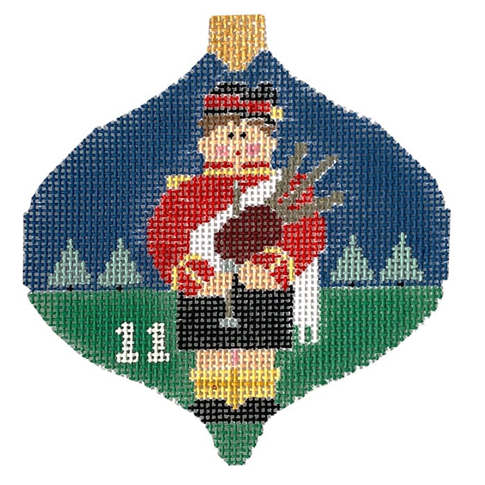 11 Pipers Piping Bauble w/Stitch Guide - 12 Days of Christmas