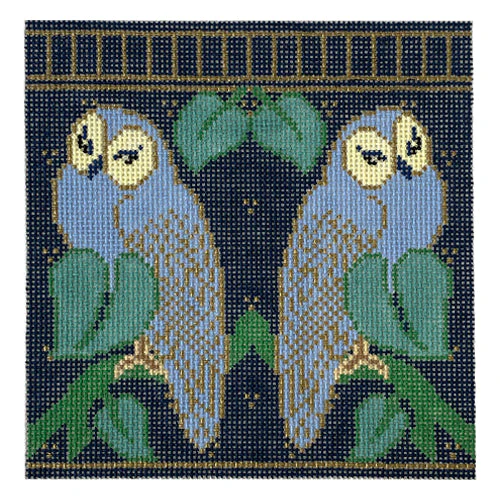 Charles' Blue Owls Eyeglass Case 13 mesh