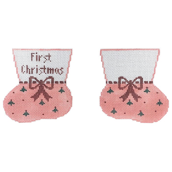1st Xmas Girl Baby Booties