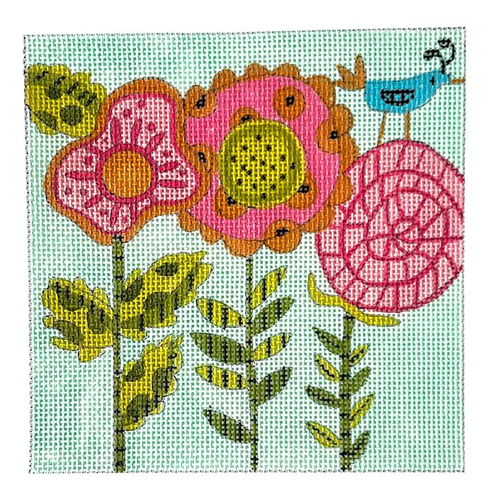3 Flowers with Bird