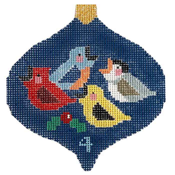 4 Calling Birds Bauble w/Stitch Guide - 12 Days of Christmas