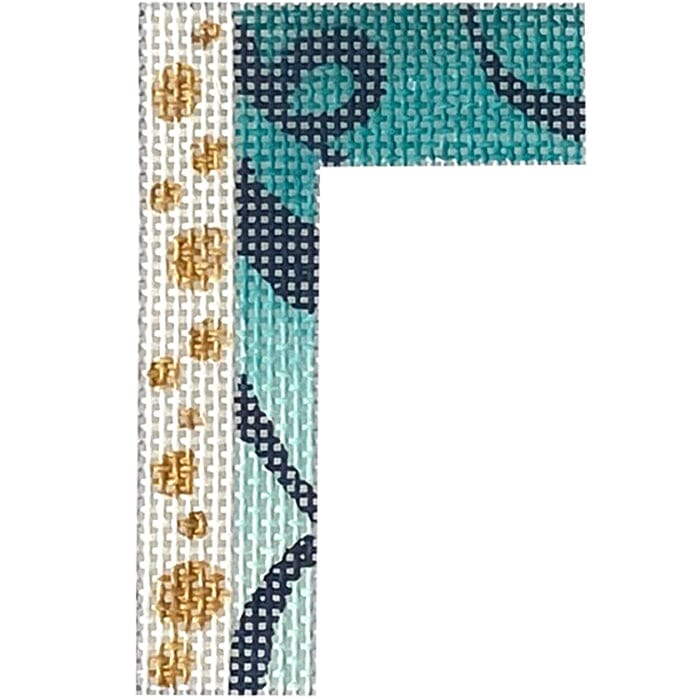 4" Greek Letter - Gamma - Aqua and Gold