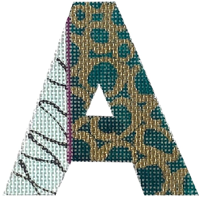 4" Letter A - Aqua and Blue