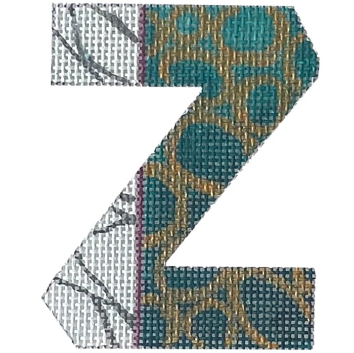 4" Letter Z - Aqua and Blue