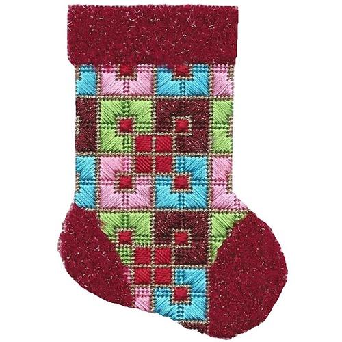 Burgundy, Peach, & Turquoise Mini Sock