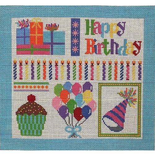Happy Birthday Collage - Cake, Balloons, Candles