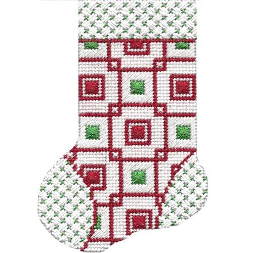 Mini Sock Red & Green Squares