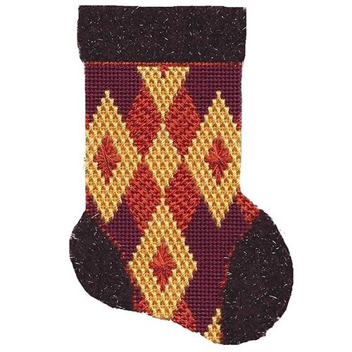 Rust, Gold, & Burgundy Mini Sock