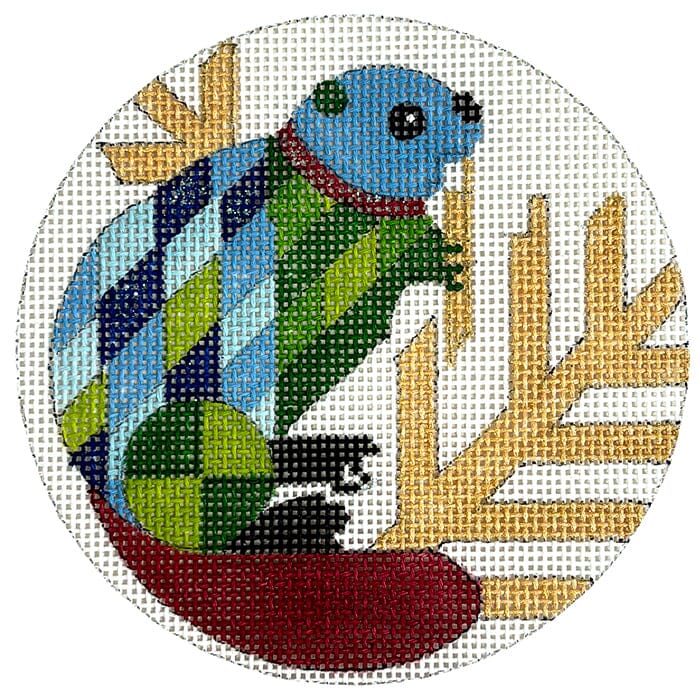 Abstract Beaver Ornament