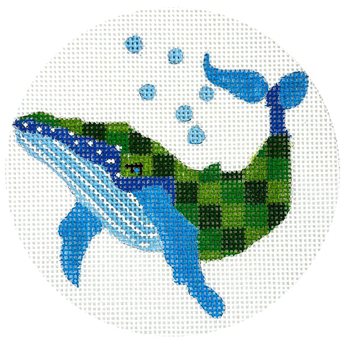 Abstract Blue Whale Ornament
