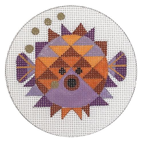 Abstract Puffer Fish Ornament