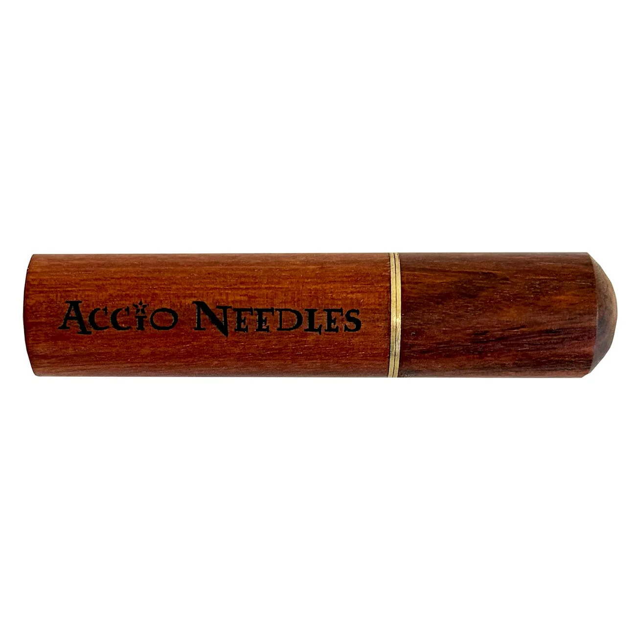 Accio Engraved Wood Needle Storage Tube
