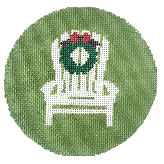 Adirondack Chair with Wreath on Green