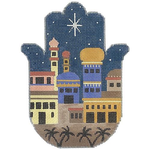 Night City Scene Hamsa