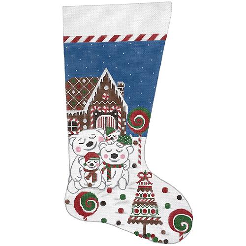 Gingerbread & Polar Bears Family Stocking