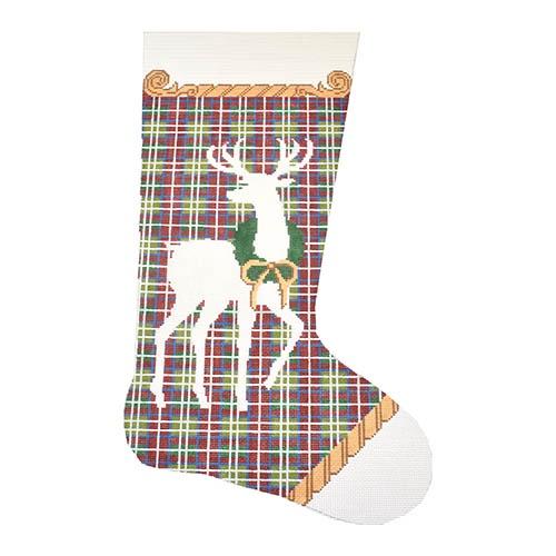Reindeer on Plaid Stocking