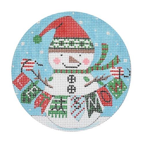 Snowman with Sign Ornament