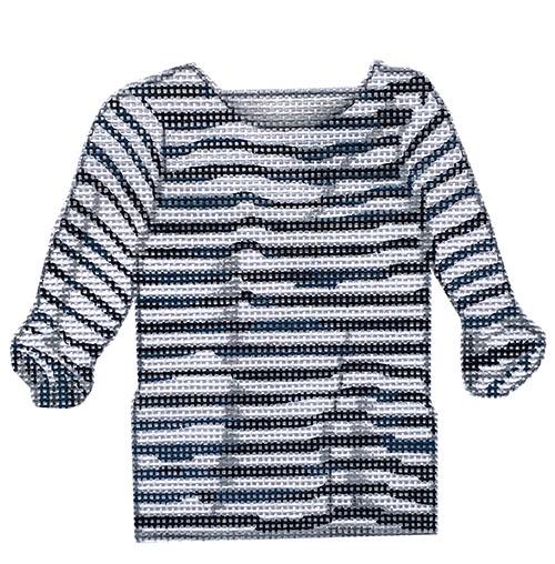 Navy and White Striped Shirt
