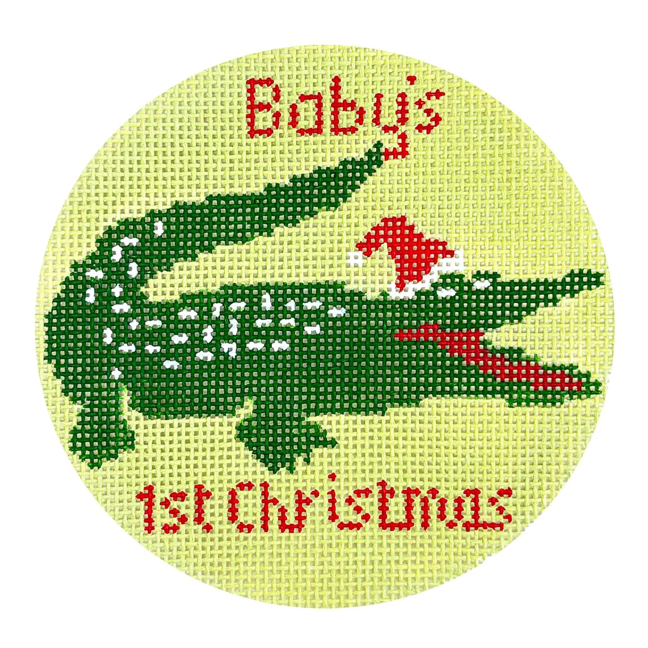 Alligator Baby's First Christmas Round - Green