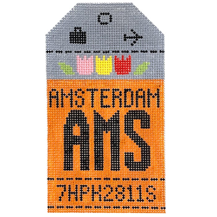 Amsterdam AMS Retro Travel Tag
