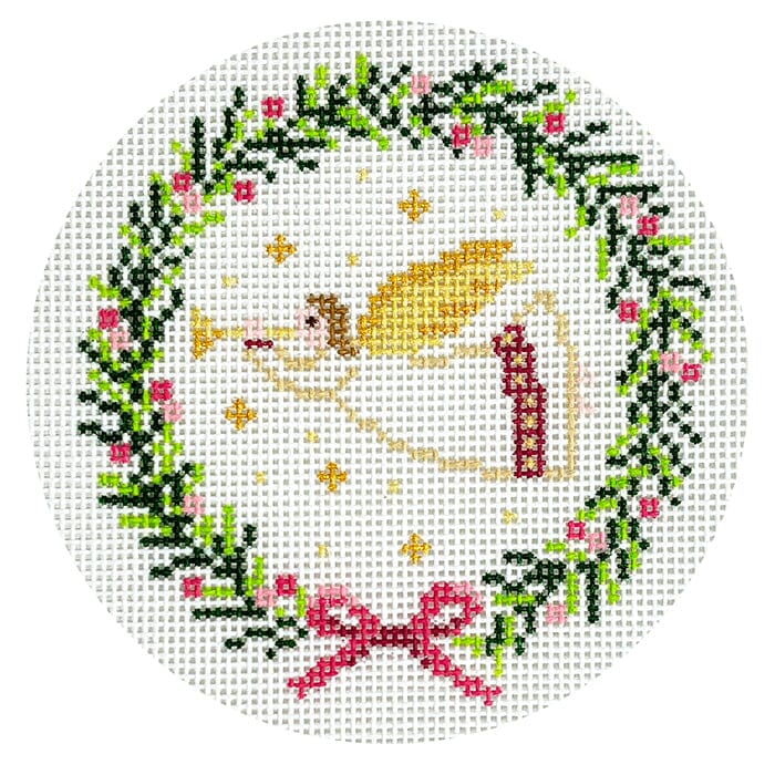 Angel with Horn Wreath Round