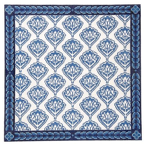 Blue Medallion Floral Pillow