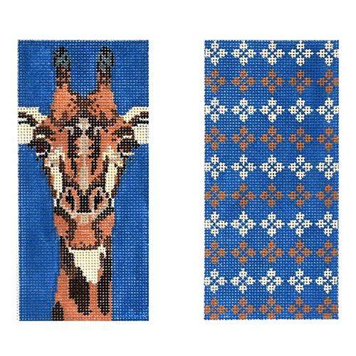 Giraffe Double Eyeglass Case on Blue