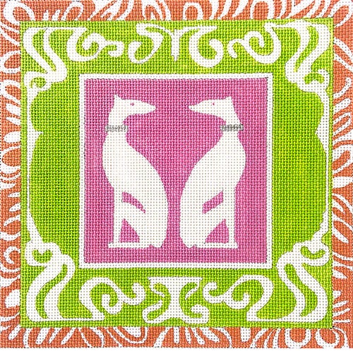 Art Nouveau White Whippets