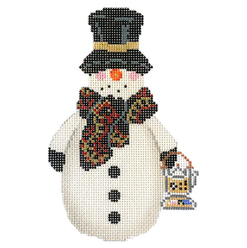 Red and Gold Scarf Snowperson