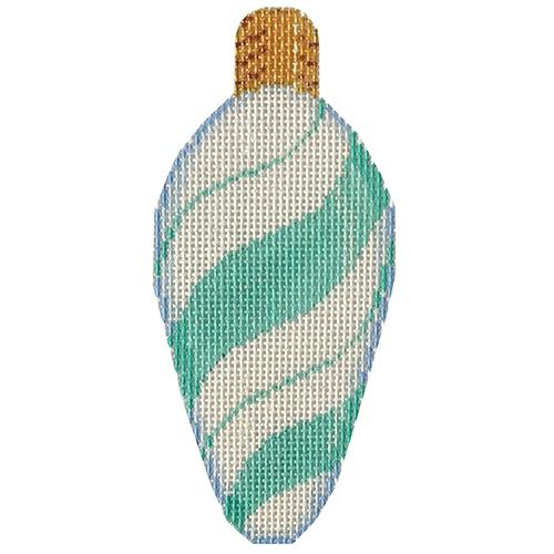 Aqua Peppermint Swirl Light Bulb