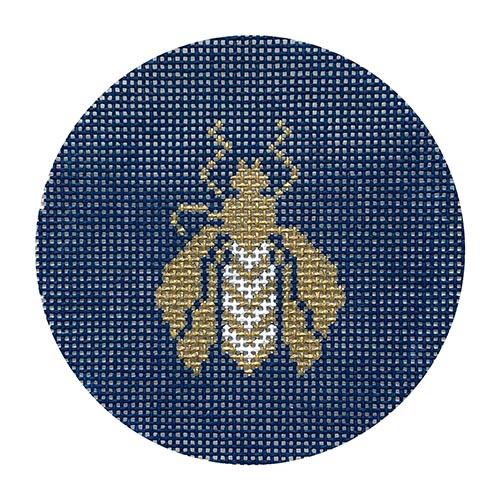 Bee Round on Blue
