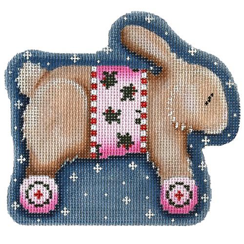 Tan Bunny w/Holly on Wheels
