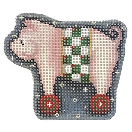 Pink Pig w/Checks on Wheels