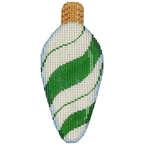 Green Peppermint Swirl Light Bulb