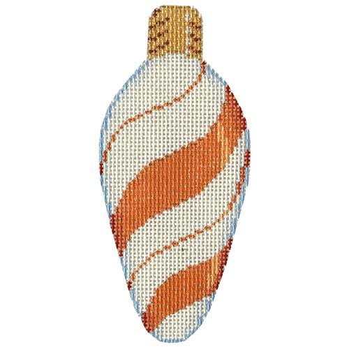 Orange Peppermint Swirl Light Bulb