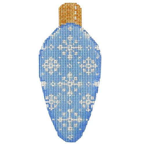 Snowflakes on Blue Light Bulb