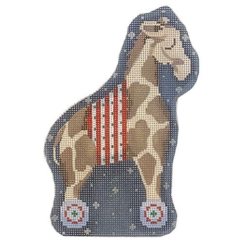 Taupe Giraffe w/Stripes on Wheels