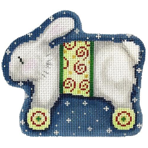 White Bunny w/Swirls on Wheels