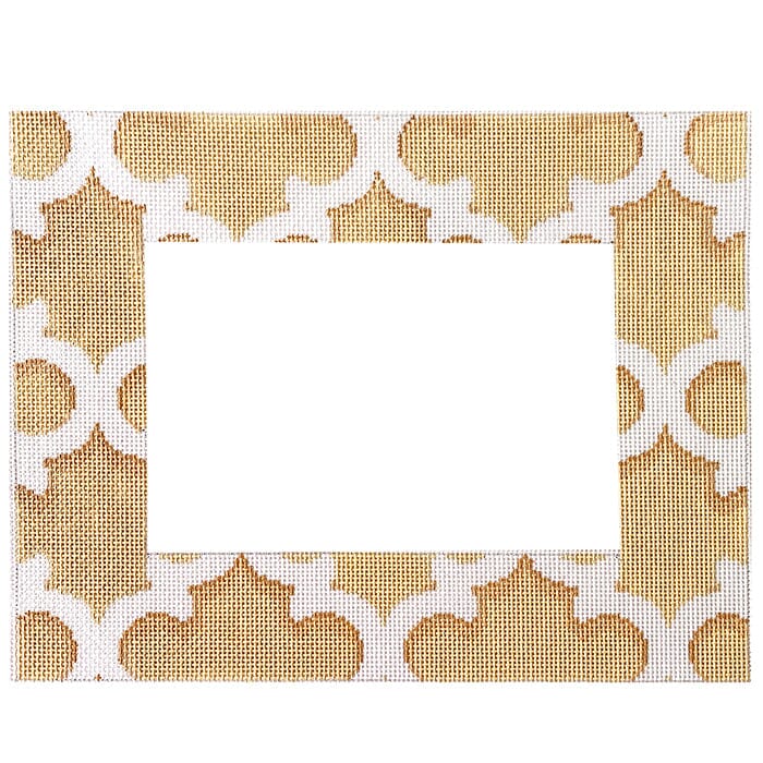 White and Cream Quatrefoil Frame