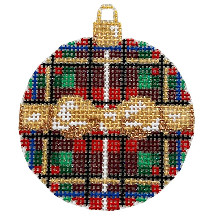 Gold Bow / Stewart Plaid Mini Ball Ornament