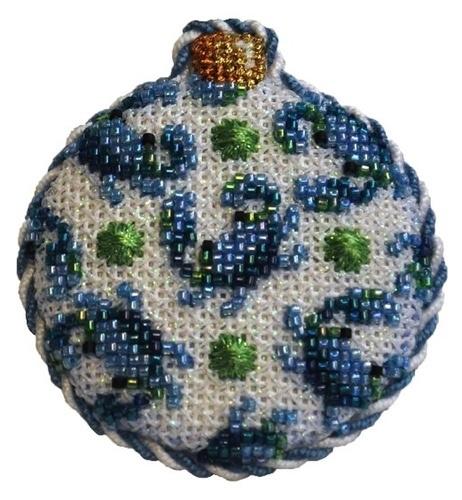 Crab Repeat on White Mini Ball Ornament
