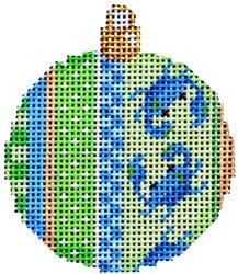 Blue Crabs / Stripes Mini Ball Ornament