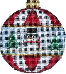 Snowman / Trees Ball Ornament