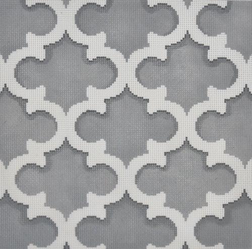 Quatrefoil Pillow - Gray & White