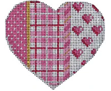 Pink Pin Dot / Plaid / Hearts Heart