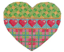 Turquoise Pin Dots / Plaid Hearts Heart