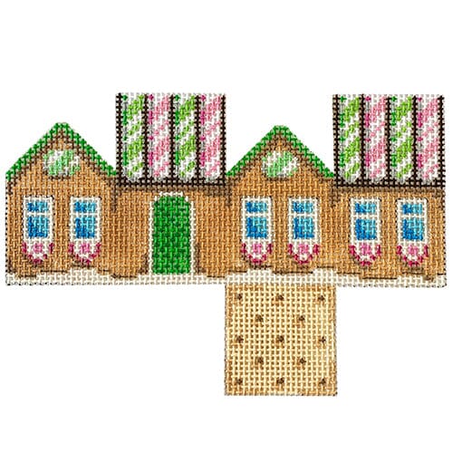 Mini Cottage / Pink / Green Cane Roof