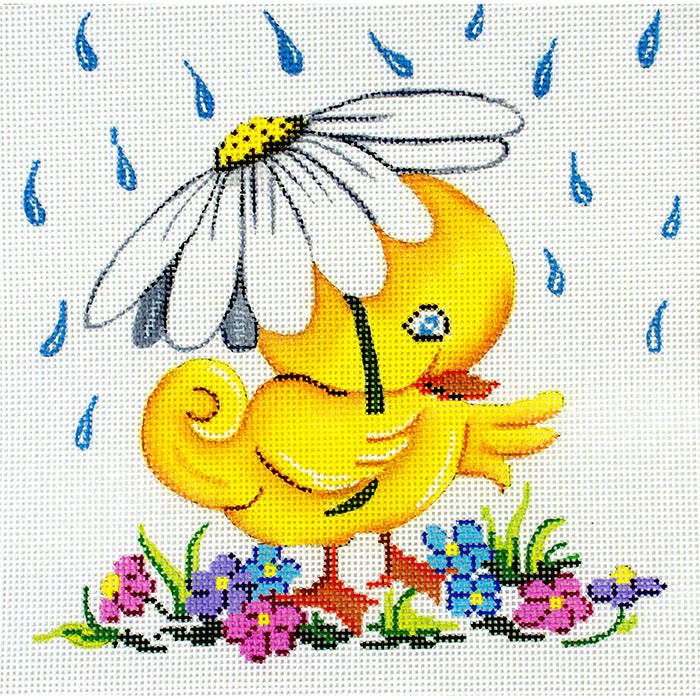 Baby Duck in the Rain