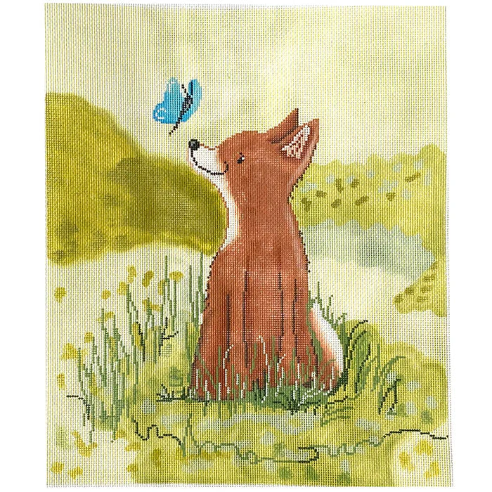 Baby Fox and Butterfly