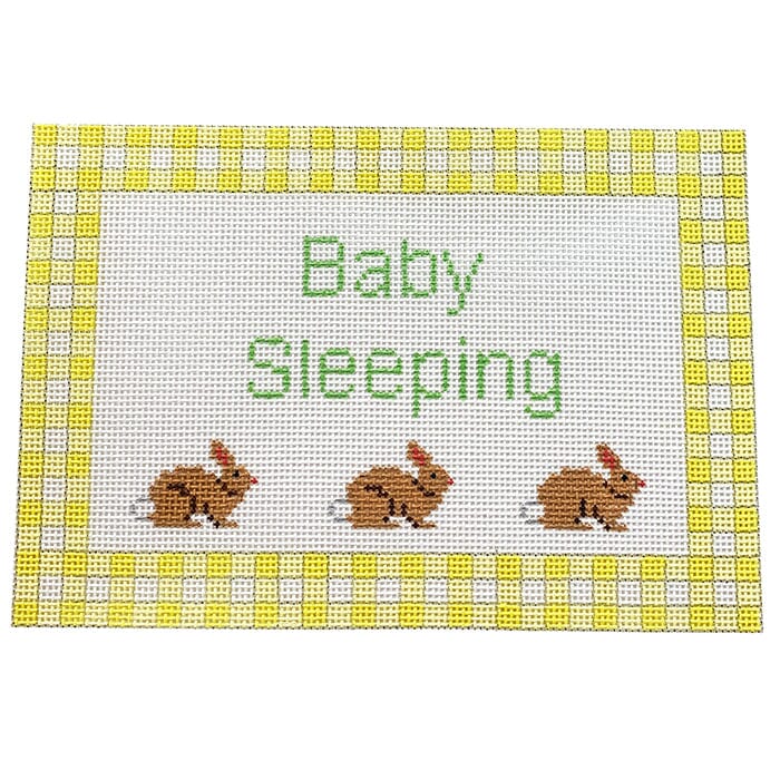 Baby Sleeping Bunnies Yellow Gingham